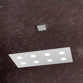 Lampadario Moderno Area Metallo Grigio Metallo 8 Luci Gx53