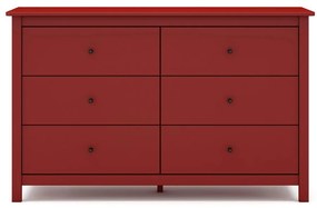 Cassettiera bassa rossa in pino 130x80 cm Misti - Marckeric