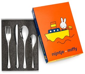 Posate per bambini in acciaio inox argento 4 pezzi Miffy - Zilverstad