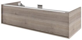Mobile da bagno sotto lavabo SENSEA Neo grigio satinato L 120 x H 32 x P 48 cm 1 cassetto, lavabo non incluso