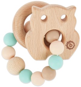 Bieco - Massaggiagengive in silicone con gufo in legno