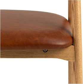 Sedia da pranzo marrone cognac/di colore naturale in similpelle Addi – Actona