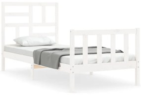 Giroletto con testiera bianco small single legno massello