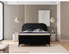 Letto boxspring nero con contenitore 200x200 cm Ornes – Ropez