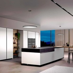 Pannello LED Rotondo a Sospensione 50W Slim CCT Ø600mm IP20 - Nera