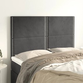 Testiere 4 Pz Grigio Scuro 72x5x78/88 Cm İn Velluto /