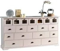 Madia credenza 12 cassetti in legno bianco opaco l.180 p.40 h.90