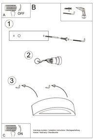 Sollux SL.1458 - Applique ATENA 1xE27/15W/230V 20 cm bianco