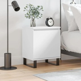 Comodino Bianco 40x30x50 Cm İn Legno Multistrato /