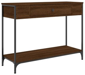 Tavolo consolle rovere marrone 100x34,5x75 cm legno multistrato
