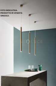 Sospensione tube h.60cm d.3cm tortora led 3000k 365lm 5w