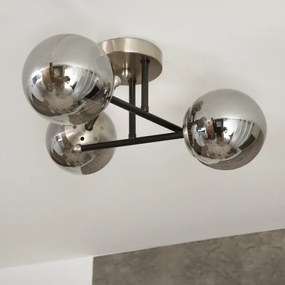 Brilagi - Plafoniera a montaggio superficiale MALIVA 3xE14/15W/230V cromo opaco/fumé