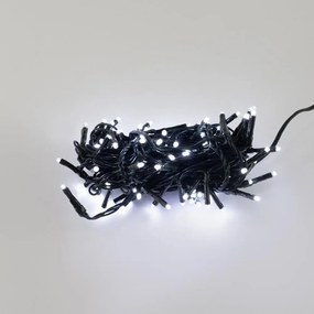 Catenaria Natalizia LED 8m con 8 GIOCHI DI LUCE, IP44 Cavo VERDE Colore Bianco Freddo 7500 - 8500 °K