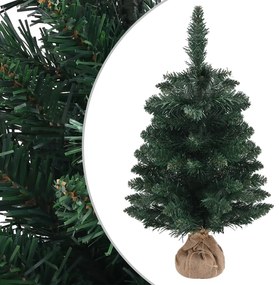 Albero di Natale Artificiale con Supporto in Varianti di Colore e Dimensioni, 60 cm / Verde / PVC