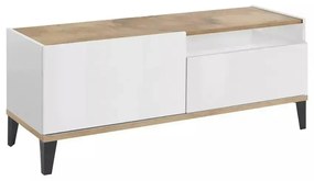 Porta TV Sunrise 120 - Bianco Laccato/Acero Pereira 120 x 40 x 47 cm