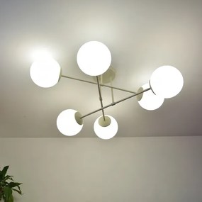Plafoniera MOON 6xE27/15W/230V crema