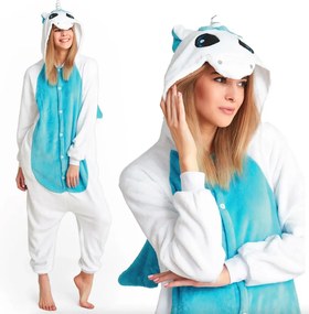 Tuta kigurumi turchese con motivo a unicorno taglia S