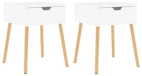 Comodini 2 pz bianchi 40x40x56 cm in truciolato