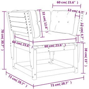 Divano Giardino Braccioli con Cuscini Legno Massello di Douglas