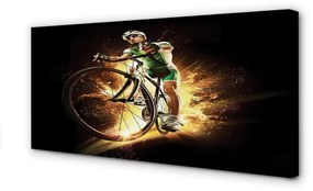 Quadro su tela Bike di sfondo nero 100x50 cm
