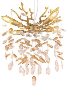 Globo 64138HG - Lampadario a sospensione su cavo QUEENA 4xE14/40W/230V dorato