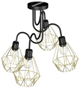 Lampadario allegato BERGEN 4xE27/60W/230V nero/dorato