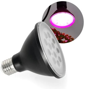 LED Lampadina per la crescita delle piante PLANTY E27/9W/230V 1200K nero