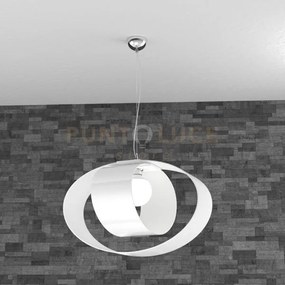 Lap sospensione d.52 cm 1 luce attacco e27 in vetro bianco