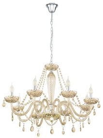 Lampadario Neoclassico Basilano beige 8xE14 ø82cm EGLO