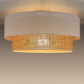 Plafoniera BORHO 1xE27/60W/230V Ø 50 cm bianco/juta