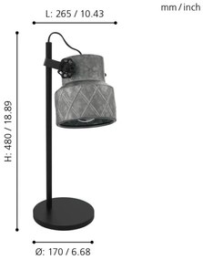 Eglo 39857 - Lampada da tavolo HILCOTT 1xE27/40W/230V