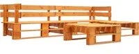 Set Divani da Giardino su Pallet 4 pz Marrone Miele in Legno 277457