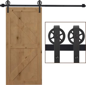 Binario per Porte Scorrevoli con Kit di Accessori in Acciaio Nero 100 cm sm 180mm...