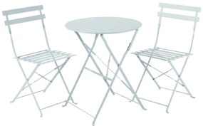 Set tavolo e sedie Flora NATERIAL in acciaio blu per 2 persone