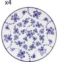 Set 4 piatti frutta fiori blu porcellana Hanami