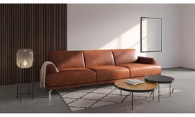 Divano in pelle rosso-marrone, 240 cm Puzo - MESONICA