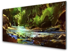 Quadro acrilico Natura Stones Lake Forest 100x50 cm