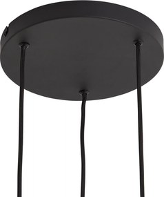 Lampada a sospensione moderna nera a 3 luci con paralume rotondo - Concerto
