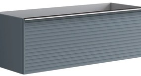 Mobile da bagno sotto lavabo Pixel stripes blu laccato opaco L 120 x H 40 x P 45.5 cm 2 cassetti, lavabo non incluso
