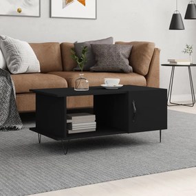 Tavolino Da Salotto Nero 90x50x40 Cm İn Legno Multistrato /