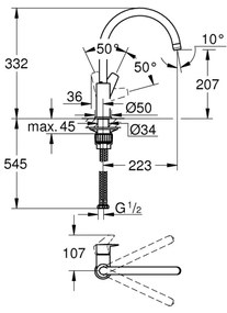 GROHE 31233001 - Miscelatore per lavello START, cromo lucido