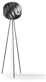 Lampada Da Terra Treppiede Globe 1 Luce In Polilux Nero D40 Made In Italy