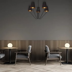 Lampadario a sospensione con supporto rigido VICTORIA 5xE27/60W/230V nero