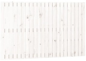 Testiera da parete bianca 140x3x90 cm in legno massello di pino