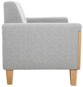 Divano scandinavo 2 posti grigio chiaro e base legno FJORD