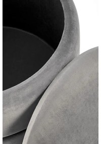 Pouf MINTY Ø 37 cm grigio/oro