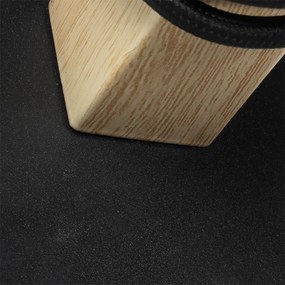 Applique da parete rustica nera con legno - Chon