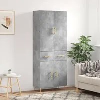 Credenza Grigio Cemento 69,5x34x180 cm in Legno Multistrato 3198141