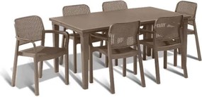 Sedie Da Esterno In Resina Effetto Rattan Con Braccioli Samanna Keter Cappuccino