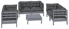 Set divani da giardino 7 pz con cuscini legno di pino